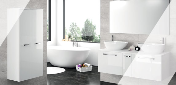 Salle de bains épurée couleur blanche - cuisine équipée sur mesure strasbourg - rangement sur-mesure strasbourg